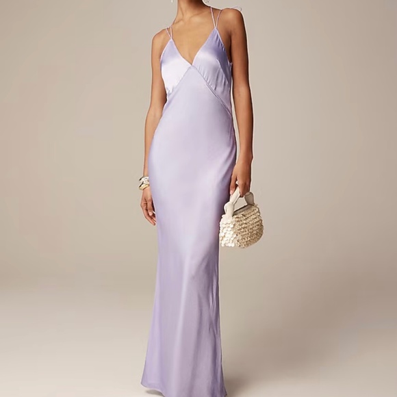 J Crew X Anna October V Neck Slip Dress in Lilac Size 8 NWT - Picture 1 of 7